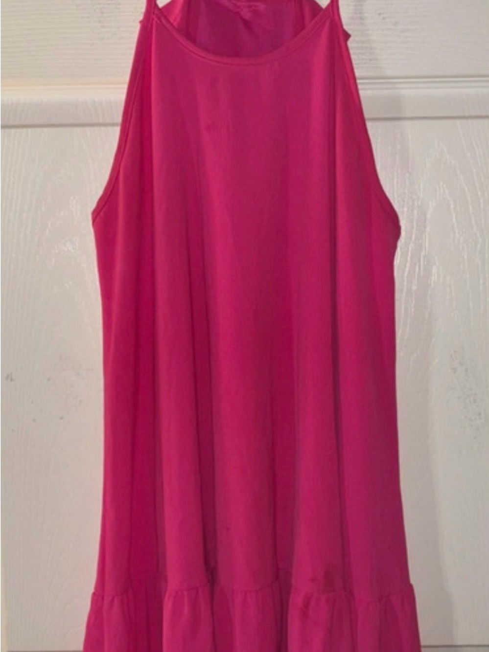 Sleeveless Midi Tank Dress in Bright Pink